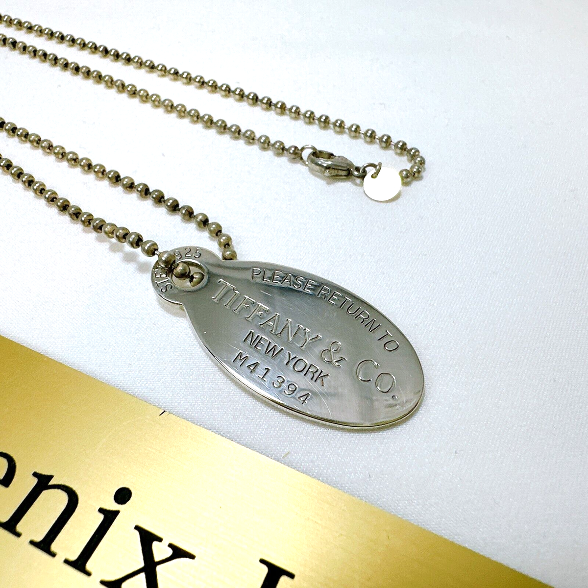 Tiffany & Co Tag Ball Chain Oval Pendant Necklace | eBay