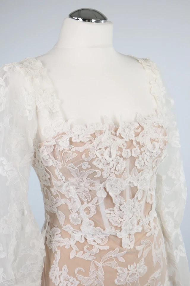 Marchesa Notte Damen Kleid Gr. 38 (6) Beige NEU Bleistiftkleid Etuikleid Dress - Bild 3 von 4