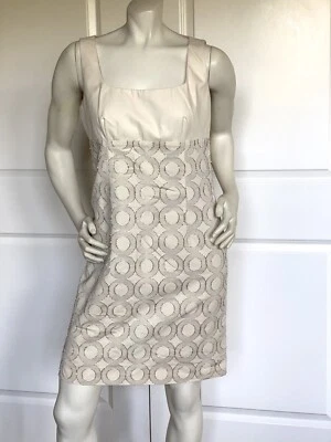 VINTAGE 90's RED VALENTINO IVORY SHIFT SLEEVELESS DRESS SIZE: M