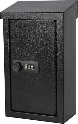 Xydled Wall-Mounted Key Drop Box with Combination Lock, Metal Mailbox, Storage &