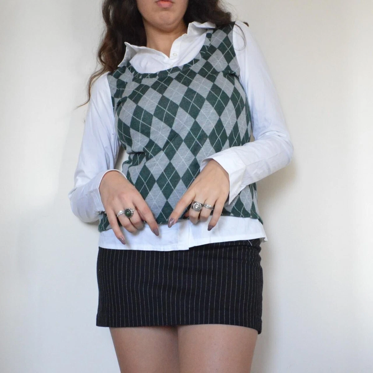 perverse Tweed Knit Vest / Green 半額特販 - hotelblonduos.is
