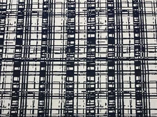 SUNBRELLA MODERN GEO IVORY & NAVY BLUE OUTDOOR INDOOR JACQUARD FABRIC BTY 54"W