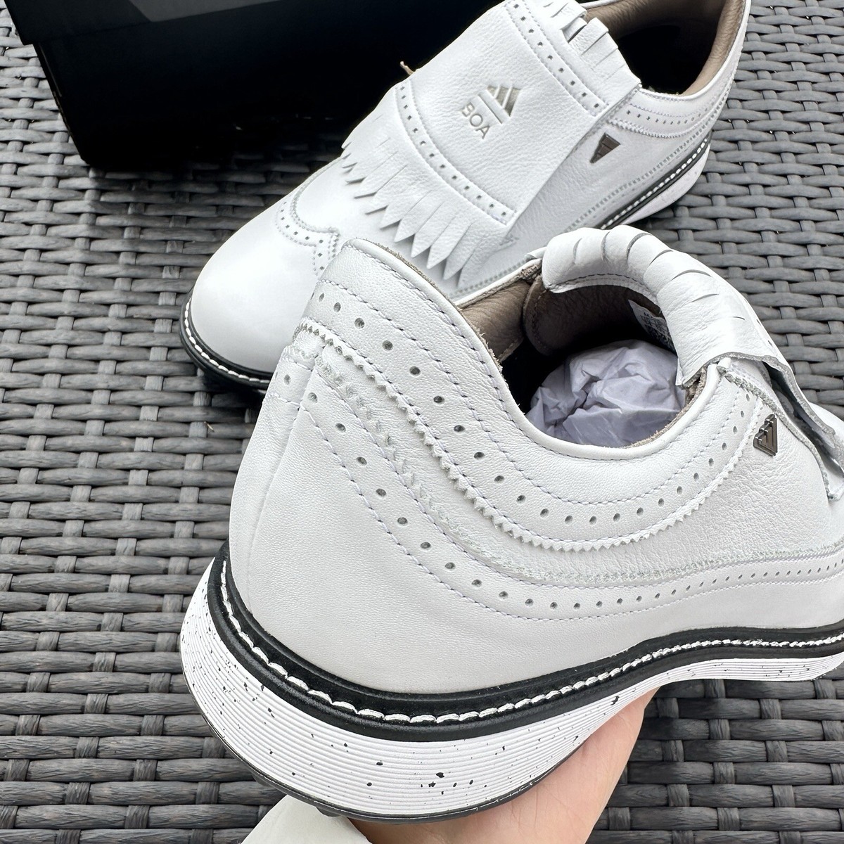 Adidas MC87 Spikeless Golf White Iron Metallic Men's Shoes IH4819