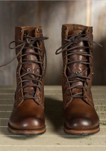 leather ankle combat boots