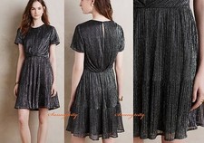 NWT sz S M Anthropologie Gavenia Dress by Harlyn, Metallic Gorgeous and Vintage