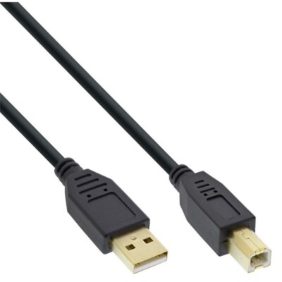Profi-USB2.0-Kabel USB-A-Stecker an B-Stecker 5m schwarz vergoldet für Drucker