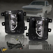 For 2016 2017 2018 Chevy Silverado 1500 LED Fog Lights Bumper Lamp w/Switch/Wire