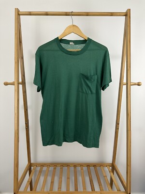 VTG 80s Worn Paper Thin Burnout WIP Workwear Selvedge Pocket Faded T-Shirt XL