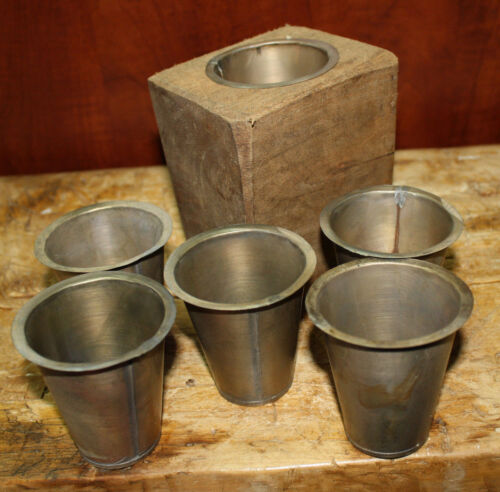 7 Replacement Sugar Mold Candle Holder Primitive TIN CUP Votives Candles  