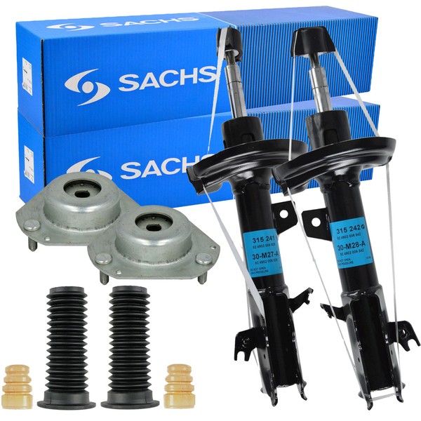 2X Sachs StoßDäMpfer + Domlager Satz Service-Kit Vorne FüR Ford Fiesta 6-image