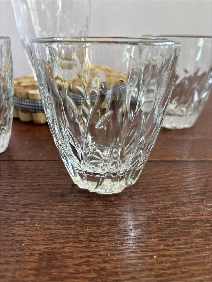 Cristal D’Arques Cassandra ANTIGUO MODO Juego de 4 Vasos Rocas Bola Baja Vintage Foto 2 de 4