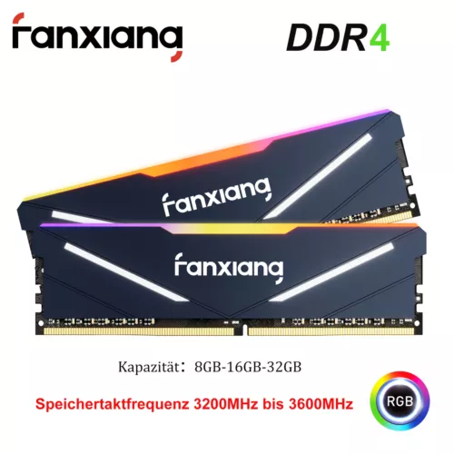 Fanxiang RGB 32GB (2x16GB) 3600MHz DDR4 RAM Stick Memory 288PIN for AMD Intel
