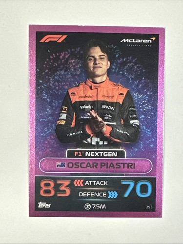 Oscar Piastri #293 2023 Topps Turbo Attax F1 card