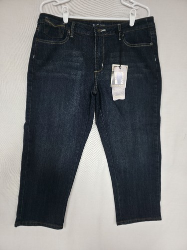 Vtg NWT Salt Works New York City Med Rise Crop Jeans Dark Wash Sz 10 (E1)