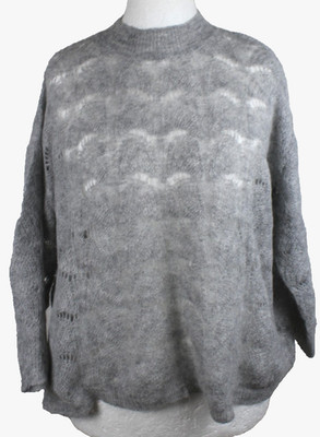 Riani Pullover mit Alpaka und Mohair,Lochmuster,Oversize Damen Gr.40 Top Zustand