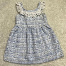Janie and Jack Little Girls Tweed Lace Open Flare Party Dress Size 3 Years