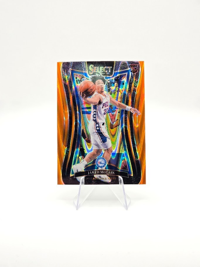 Jared McCain 2024-25 Panini Select RC Mezzanine Orange Tectonic SP #393 76ers
