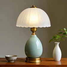 Table Lamps for Bedroom Vintage Golden Table Lamps for Bedroom Ceramic Retro ...