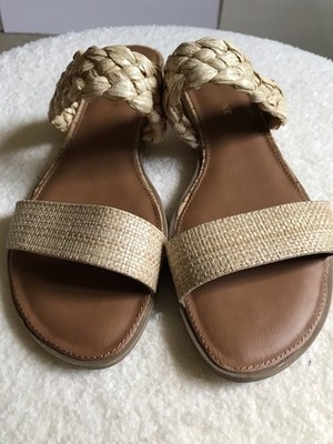 Sun Stone Women's Eastern Raffia Woven Slide Sandals Tan Size 9M