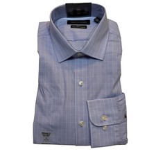Tommy Hilfiger Men's Flex Regular fit Dress Shirt, Blue 16 32/33 85