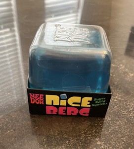 Schilling NeeDoh Nice Berg Blue XL Giant Nee Doh Niceberg Solid Squish Cube New!