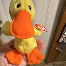 Ty Beanie Babies Yellow Duck Plush 1994 with Tag Ages 3+ 3-4 4-7 8-11 Years