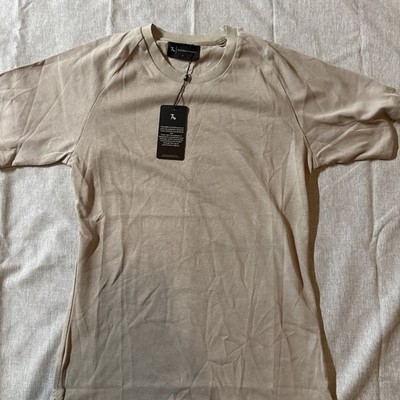 Tailored Athlete Knit Look TShirt In Stone Small