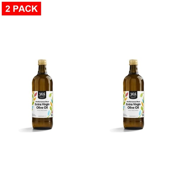 Whole Foods Market, Aceite de Oliva Mediterráneo Virgen Extra, 33,8 Fz - Pack de 2