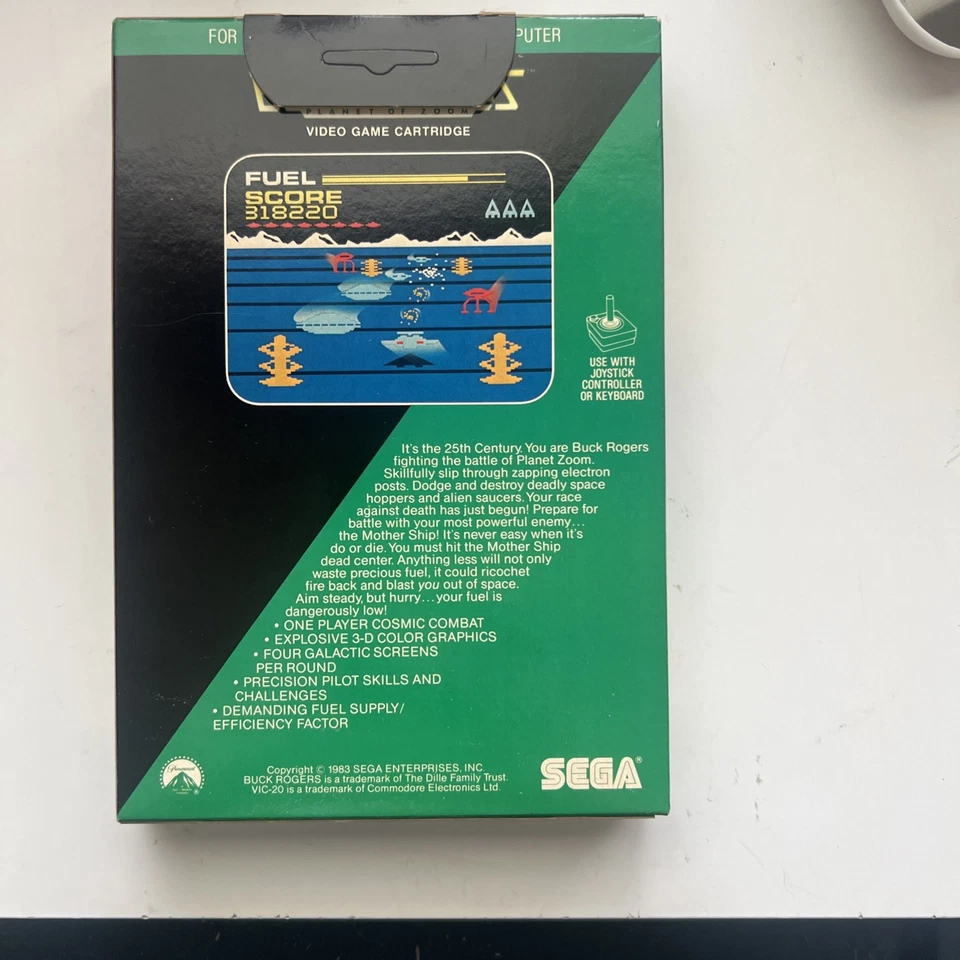 BUCK ROGERS PLANET OF ZOOM Commodore Vic-20 Sega Video Game Cart Mint Sealed box - Image 2 of 4