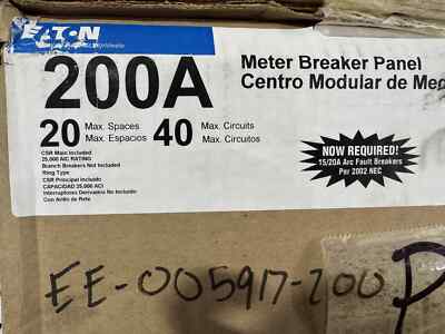 EATON SOLAR READY METER MAIN PANEL-MBE2040PVB200BTS  200 AMP  1 PH/3W 120/240 