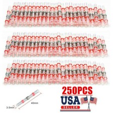 250pcs Solder Seal Sleeve Heat Shrink Wire Connectors Butt Terminals Waterproof