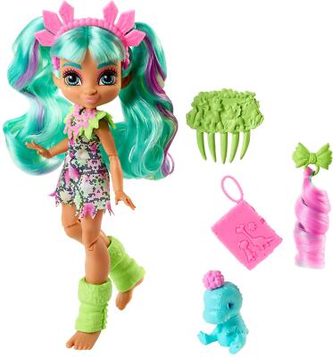 Cave Club Rockelle Doll with Teddy Rex Plush and Dino Accessory Set 8 Inches