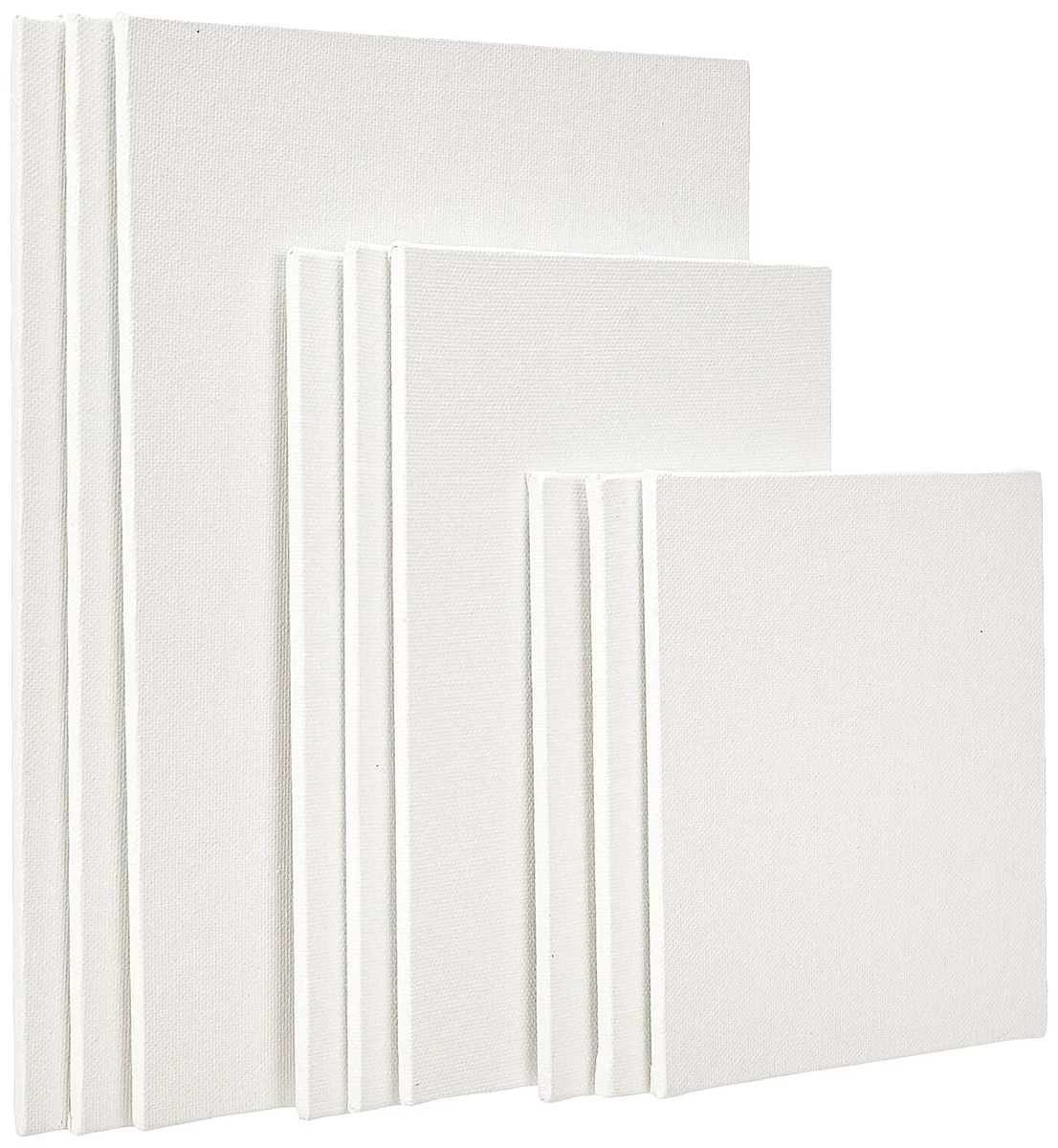 Cotton Canvas Boards for Painting (8x10, 6x8, 6x6 Combo Pack of 9,White