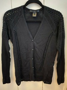 mesh cardigan black
