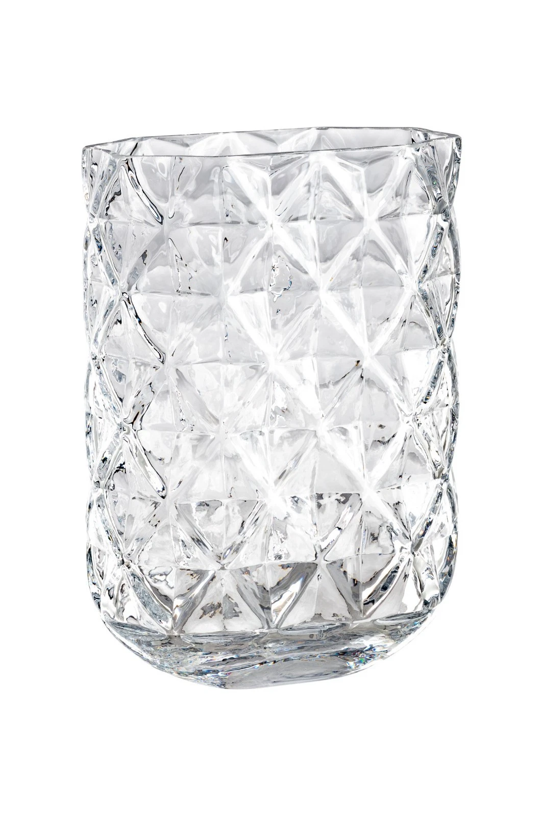 Vase Transparent Nosize in clear glass with a textured finish