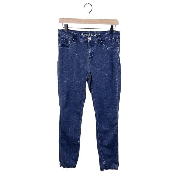 Almost Famous Dark Wash Acid Wash Denim Skinny Jeans Stretch