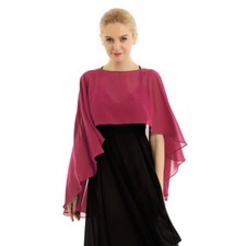 Damen Poncho Chiffon Stola Schal Umhang Cape für Brautjungfernkleid Abendkleid
