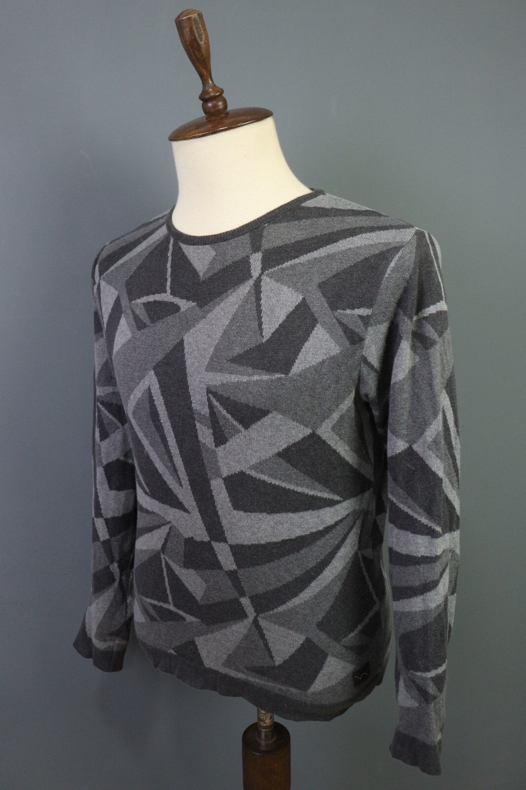 Edwin Gray Crew Neck Diamond Pattern Relaxed Swea… - image 10