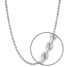 STERLING SILVER 4mm SOLID ROPE CHAIN 24 inch - Men's or Ladies