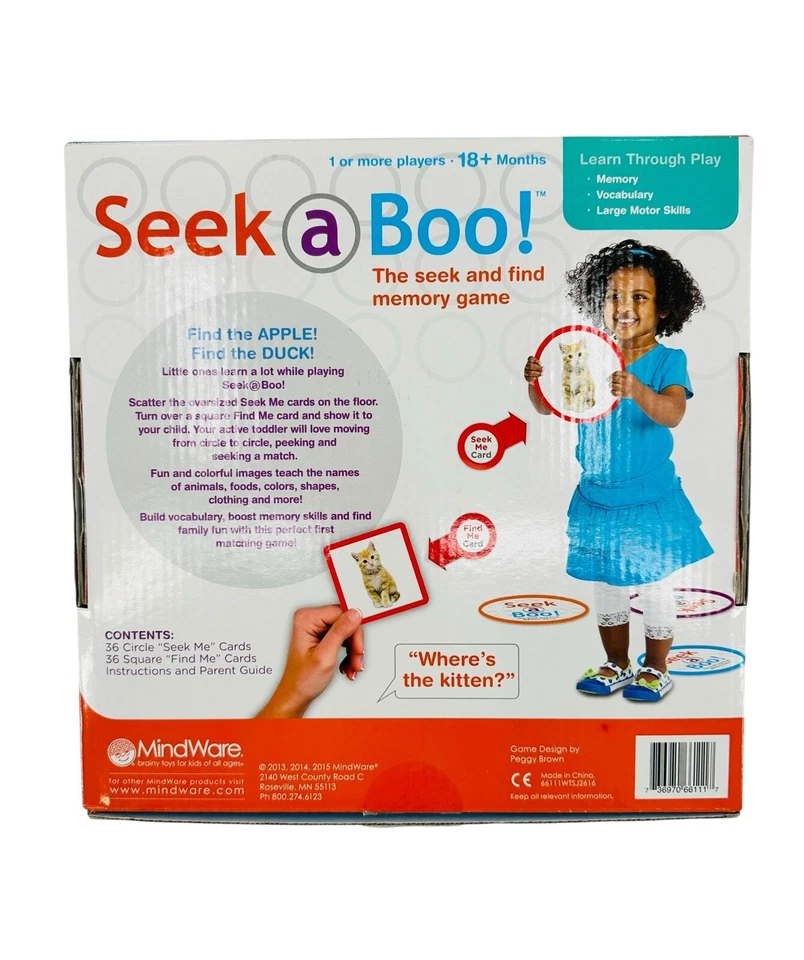 Mindware Seek A Boo Game Seek And Find Memory Game 18+ Mo. Complete Set - Image 2 of 4