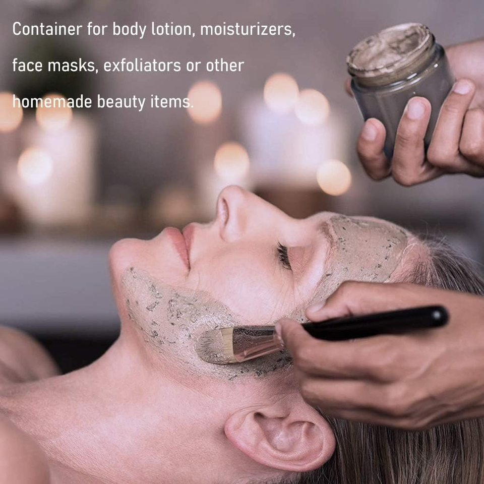 4 Pack 1Oz Small Glass Containers with Lids, Glass Jars with White Lids