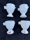 Vintage Lot Of 4 1950s Westmoreland Footed Milk Glass Hen Egg Cup 3.5" Tall
