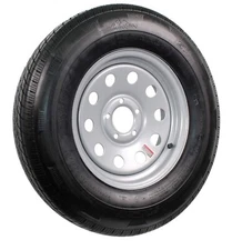 Radial Trailer Tire On Silver Rim ST215/75R14 Load C 5 Hole Modular Wheel