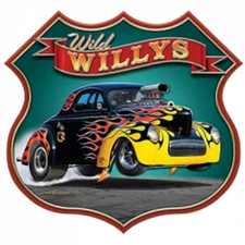 Willys Wild Willys Classic Blown Hot Rod T-shirt 100% Cotton Small to XXXXXL