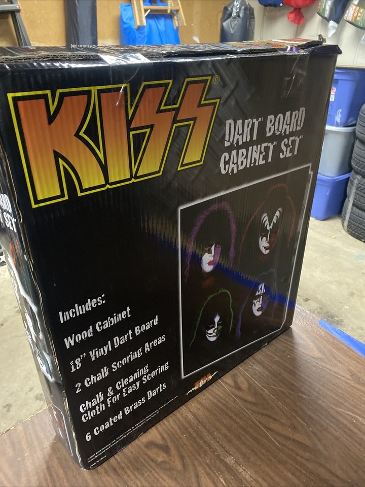 KISS dart board... brand new on box..gene simmons , paul stanley , ace