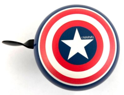 Marvel 2-Klang Fahrradklingel ''Captain America'', Ø 60mm, Retro Bell, Fan Bell