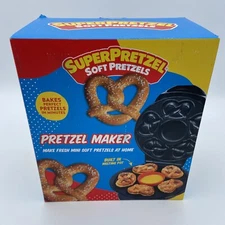 SUPER PRETZEL Soft Pretzels MAKER With Cheese Warmer NEW