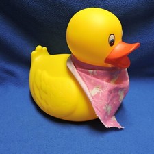 Schylling Large Rubber Duck 9.5  Yellow Duck Blue Eyes Orange Bill 2005 Jumbo
