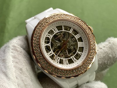 Titus perspective White Dial crystal Bezel 21 Jewels 5 Atm Automatic Women Watch