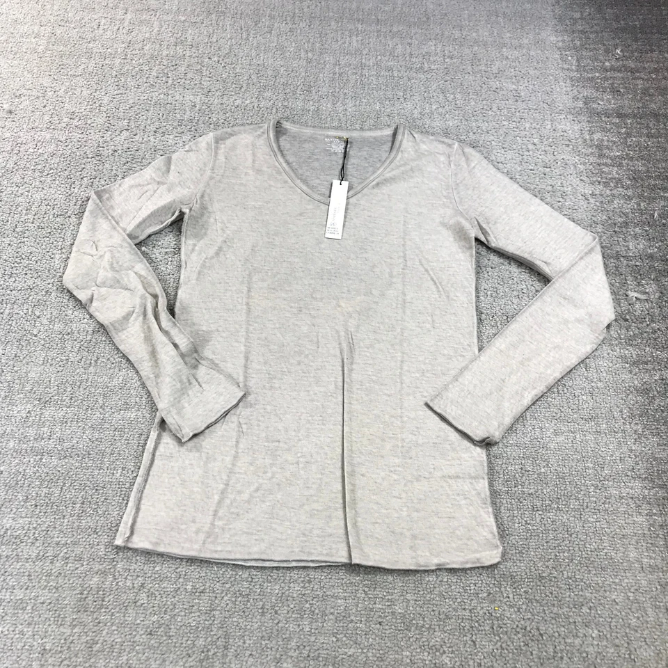 Camisa Majestic Paris Para Mujer 1 Extra Pequeña Mezcla Algodón Cachemira Top Cuello Barco Foto 2 de 4